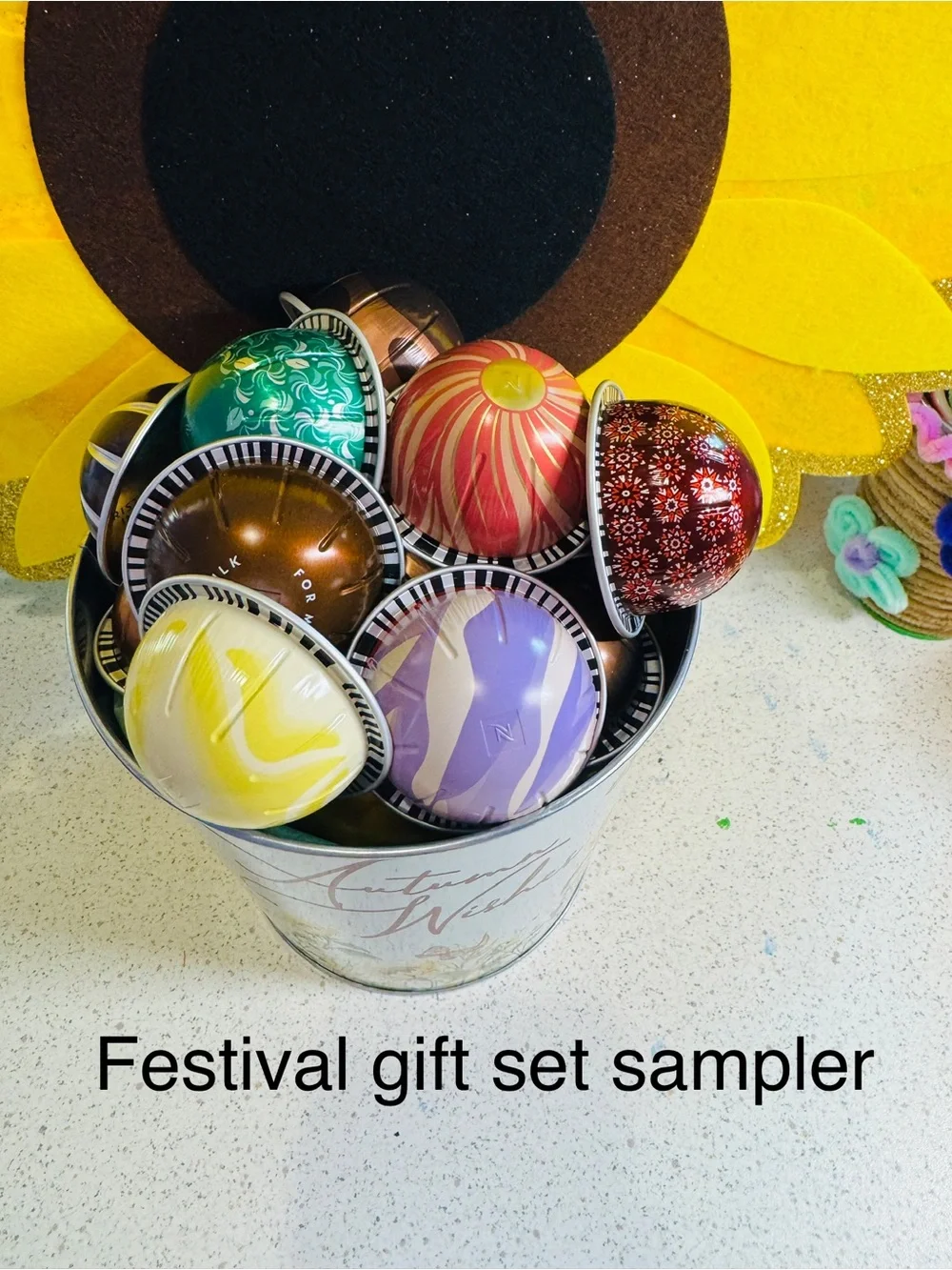 Nespresso VERTUO 15 flavors sampler gift set  Wishes Assorted Metallic tin